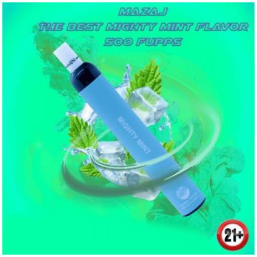 Convenient Mazaj Disposable - Mighty  Mint - 500 Puffs - Ready-to-use disposable vape device in Egypt