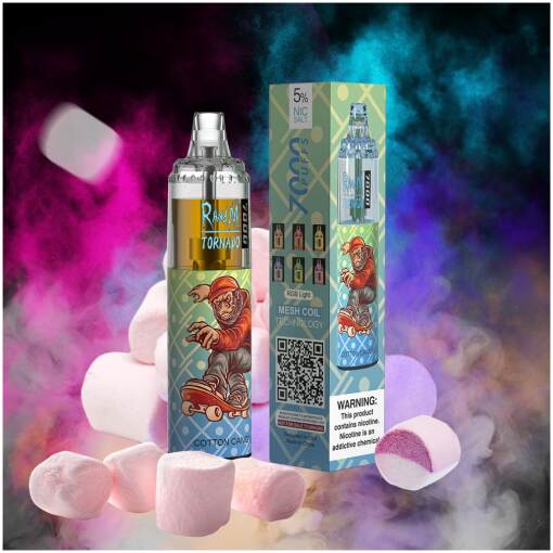 Tornado disposable 7000 puff - cotton candy - ( rechargeable )