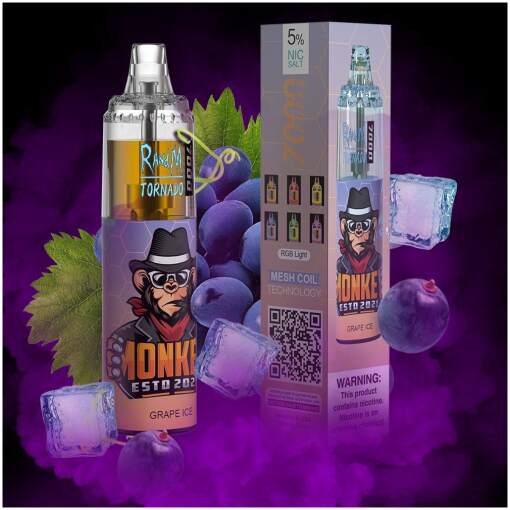 Tornado disposable 7000 puff - grape ice - ( rechargeable )
