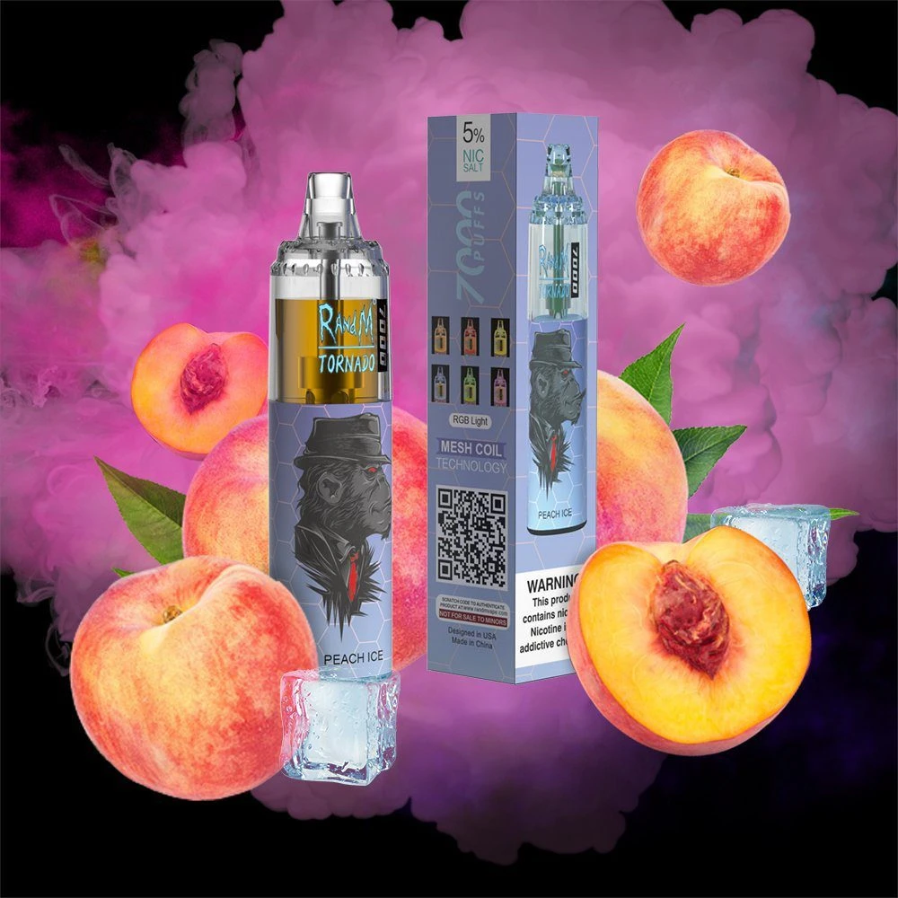 TORNADO Disposable 7000 puff - Peach ice - ( RECHARGEABLE ) 1 Convenient TORNADO Disposable 7000 puff - Peach ice - ( RECHARGEABLE ) - Ready-to-use disposable vape device in Egypt