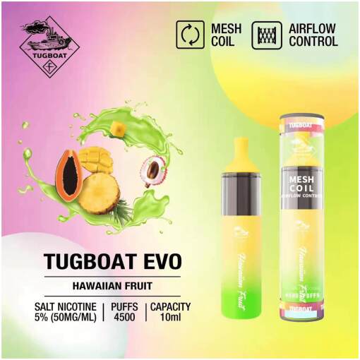 Tugboat disposable - hawaiian fruit - 4500 puffs