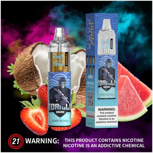Tornado disposable 7000 puff - tiger blood - ( rechargeable )