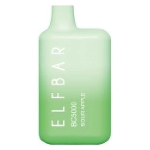 Elf bar disposable 5000 puff - sour apple - ( rechargeable )