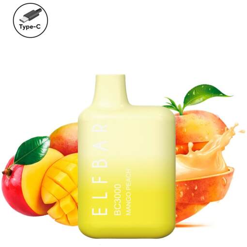 Elf bar disposable 5000 puff - mango peach - ( rechargeable )