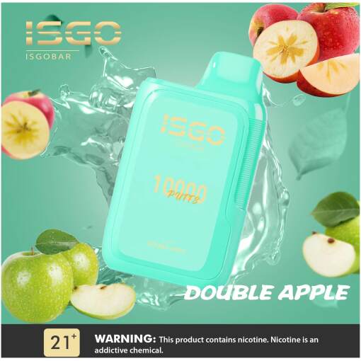 Isgo disposable pods 10000 puff - double apple - ( rechargeable )