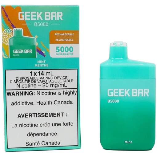 Geek bar - mint - 5000 puffs - ( rechargeable )
