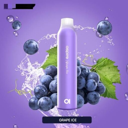جهاز ASPIRE للاستخدام مرة واحدة - طعم العنب المآيسة - 5000 بخة - (قابل لإعادة التوصيل) - 20 ملغ - جهاز vape للاستخدام مرة واحدة جاهز للاستخدام في مصر