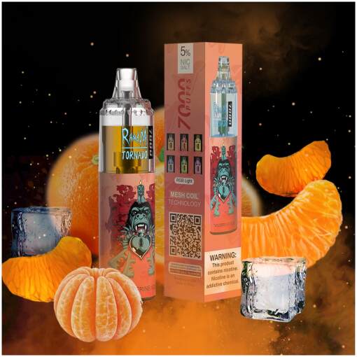 Tornado disposable 7000 puff - tangerine ice - ( rechargeable )