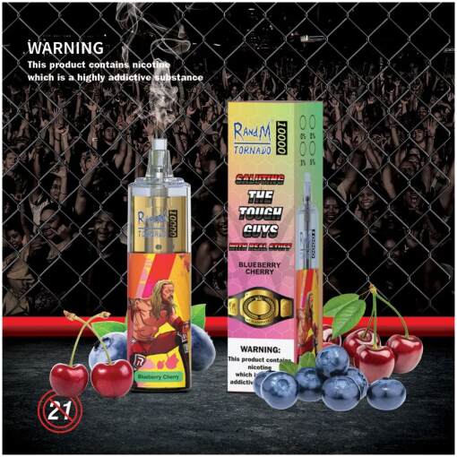 Tornado disposable 10000 puff - blueberry cherry - ( rechargeable )