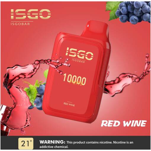 Isgo disposable pods 10000 puff - red wine - ( rechargeable )