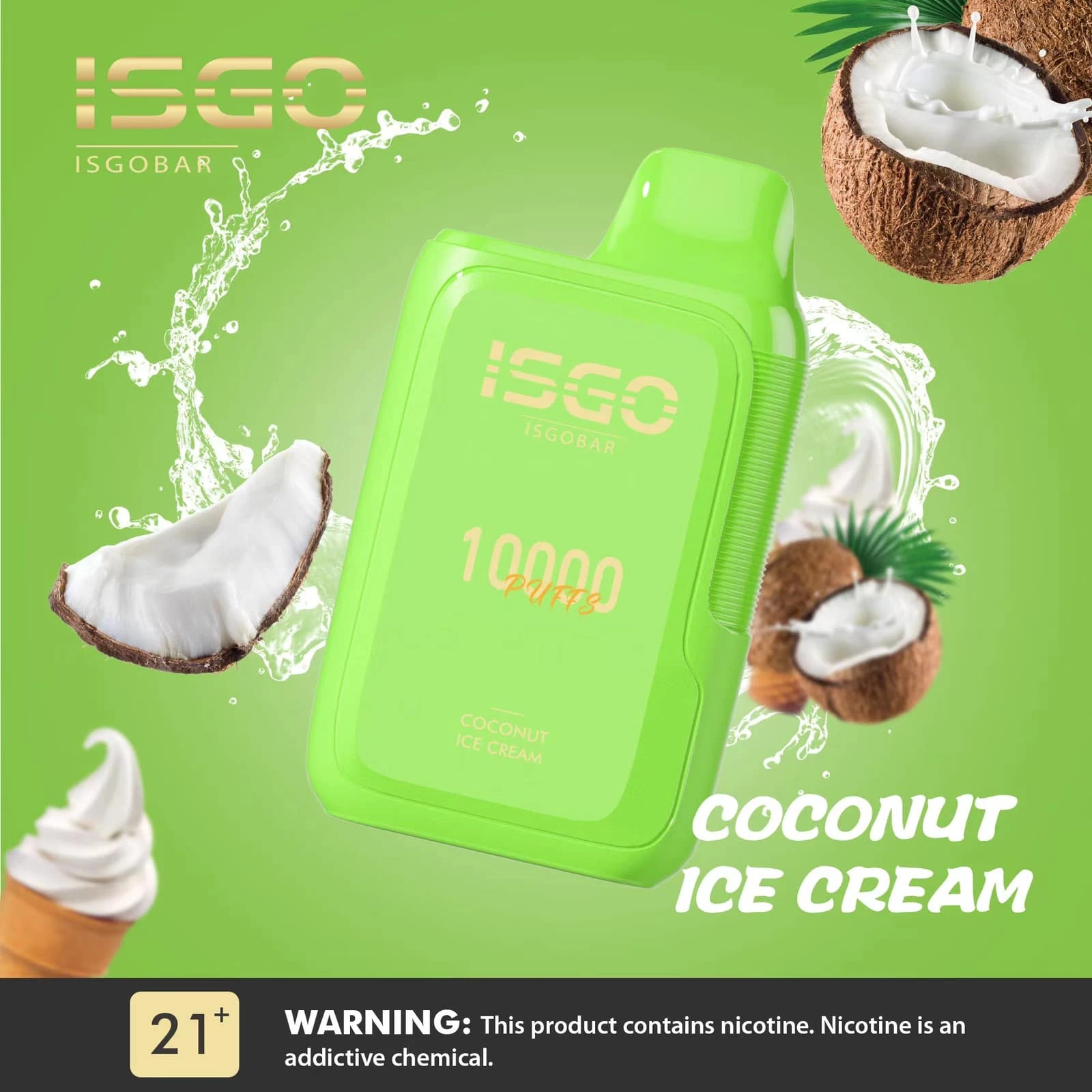 ISGO Pods 10000 سحبة للاستخدام مرة واحدة - آيس كريم جوز الهند - (قابلة لإعادة التوصيل) 1 جهاز Pod للاستخدام مرة واحدة بريميوم ISGO، 10000 سحبة - آيس كريم جوز الهند - (قابل لإعادة التوصيل) - سيستم pod عالي الجودة للتدخين الإلكتروني في مصر