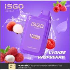 1691861401 isgo bar 10000 puffs disposable vape lychee raspberry