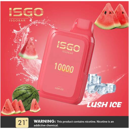 Isgo disposable pods 10000 puff - lush ice - ( rechargeable )