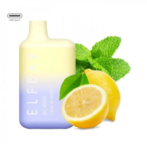 Elf bar disposable 5000 puff - lemon mint - ( rechargeable )
