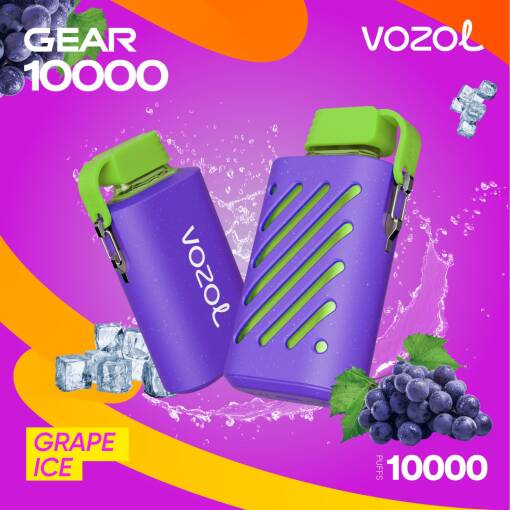 Convenient Vozol Disposable 10000 puff - Grape Ice - ( RECHARGEABLE ) - Ready-to-use disposable vape device in Egypt