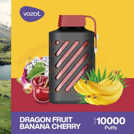 Convenient Vozol Disposable 10000 puff - Dragon Fruit Banana Cherry - ( RECHARGEABLE ) - Ready-to-use disposable vape device in Egypt