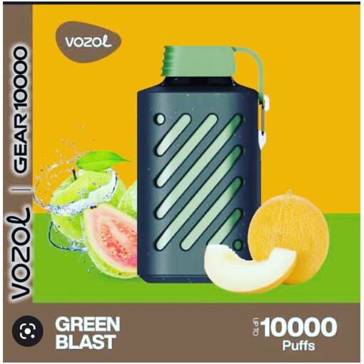 Vozol disposable 10000 puff - green blast - ( rechargeable )