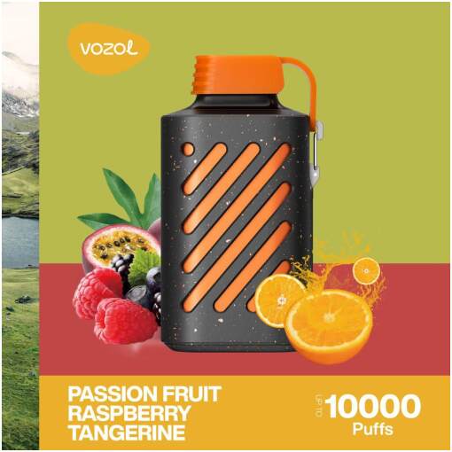 Vozol disposable 10000 puff - passion fruit raspberry tangerine - ( rechargeable )