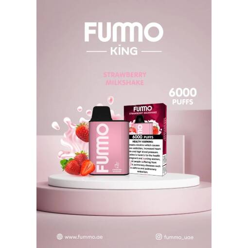 Fummo 6000 puff - strawberry milkshake - ( rechargeable )