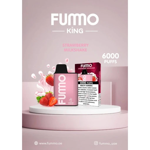 Fummo 6000 puff - strawberry milkshake - ( rechargeable )