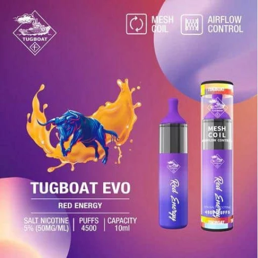 Tugboat disposable - red energy - 4500 puffs