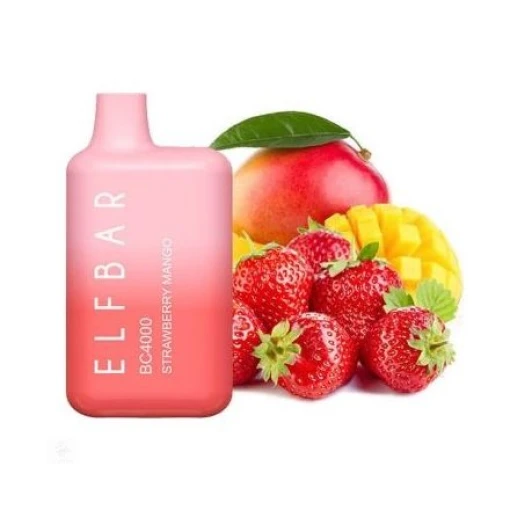 Elf bar disposable 5000 puff - strawberry mango - ( rechargeable )