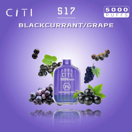 Convenient Citi Disposable 5000 puff S17 - Blackcurrant Grape  - ( RECHARGEABLE ) 20 MG - Ready-to-use disposable vape device in Egypt