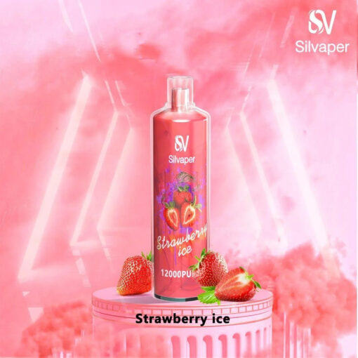 Silvaper dl disposable 12000  - strawberry ice - ( rechargeable ) 3 mg