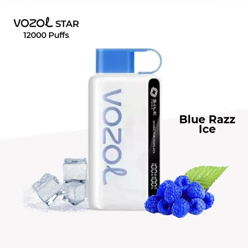 Vozol star 12000 puff disposable - blue razz ice - ( rechargeable )
