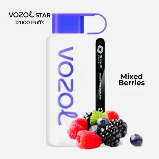 Vozol star 12000 puff disposable - mixed berries - ( rechargeable )