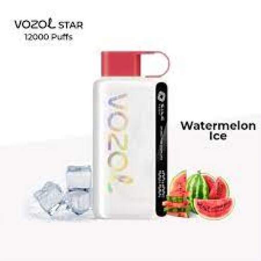 Vozol star 12000 puff disposable - water melon ice - ( rechargeable )