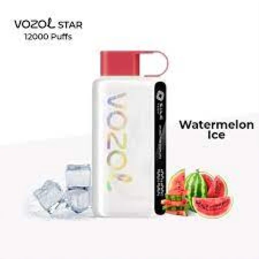 Vozol star 12000 puff disposable - water melon ice - ( rechargeable )