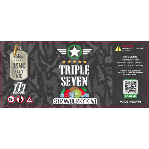 Triple seven - strawberry kiwi ice - salt - 30ml