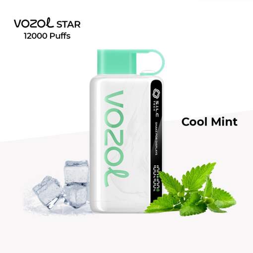 Vozol star 12000 puff disposable - cool mint - ( rechargeable )