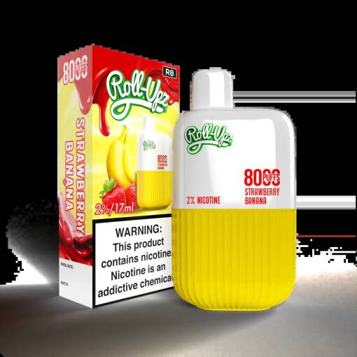 Premium RollUpz Disposable Pods 8000 puff - Strawberry Banana - ( RECHARGEABLE ) - High-quality pod system for vaping in Egypt
