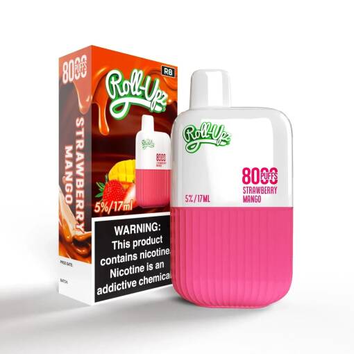 Premium RollUpz Disposable Pods 8000 puff - Strawberry Mango - ( RECHARGEABLE ) - High-quality pod system for vaping in Egypt