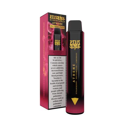 Zeus juice disposable - athene - strawberry watermelon lemonade - 5000 puff - 20 mg ( rechargable )