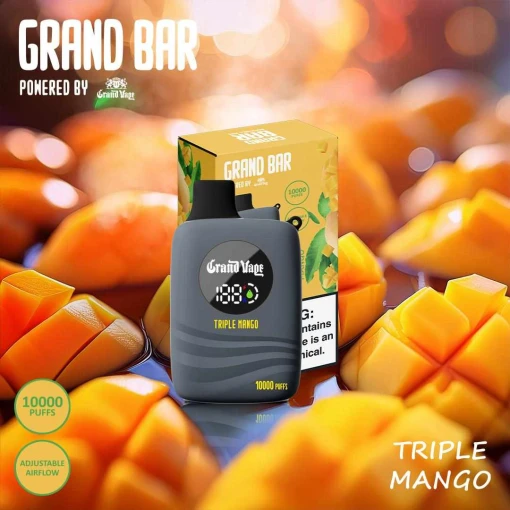Grand bar disposable 10000 puff - triple mango - ( rechargeable )