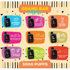 Convenient Grand Bar Disposable 5000 puff - Grape Energy - ( RECHARGEABLE ) - Ready-to-use disposable vape device in Egypt
