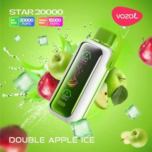 Vozol disposable star 20000 puff - double apple ice - ( rechargeable )