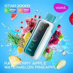 Vozol Disposable Star 20000 puff - Raspberry Apple Watermelon Pineapple - ( RECHARGEABLE )