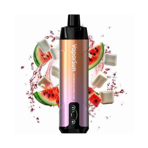 جهاز VAPORSUN للاستخدام مرة واحدة 15000 بخة - بطعم البطيخ - (قابل لإعادة التوصيل) - جهاز vape جاهز للاستخدام مرة واحدة في مصر