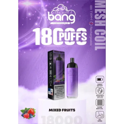 Bang disposable 18000 puff - mixed fruits - ( rechargeable )