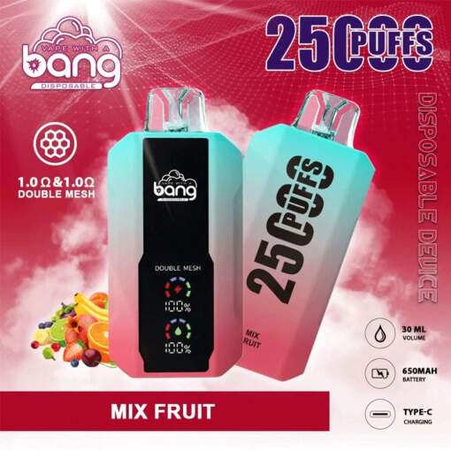 Bang disposable 25000 puff - mix fruit - ( rechargeable )