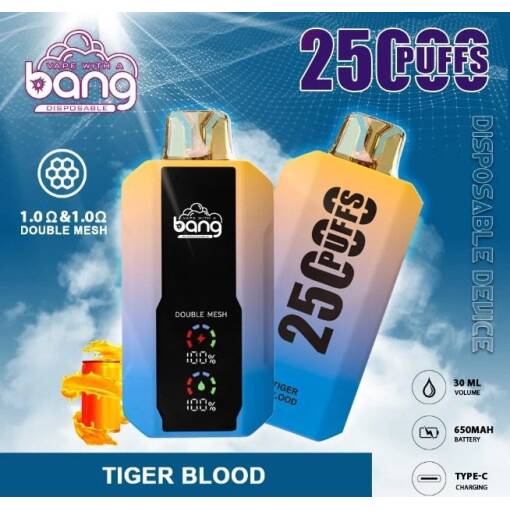 Convenient BANG Disposable 25000 puff - TIGER BLOD - ( RECHARGEABLE ) - Ready-to-use disposable vape device in Egypt