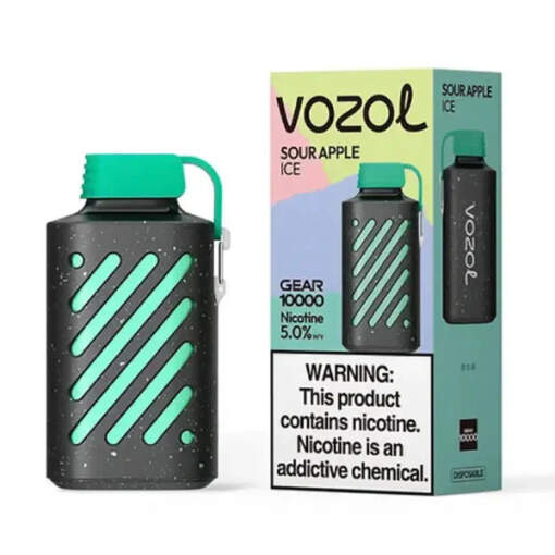 Vozol disposable 10000 puff - sour apple ice mint - ( rechargeable )