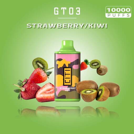Citi disposable 10000 puff gt03 - strawberry kiwi  - ( rechargeable ) 20 mg