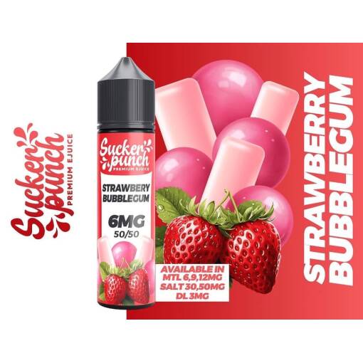 Premium Sucker Punch - Strawberry bubble gum - MTL - 60ML - High-quality vaping product available in Egypt