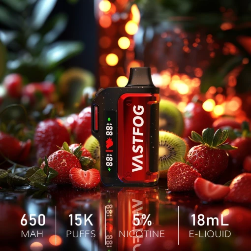 Vastfog disposable 15000 puff - strawberry kiwi - ( rechargeable ) 50 mg