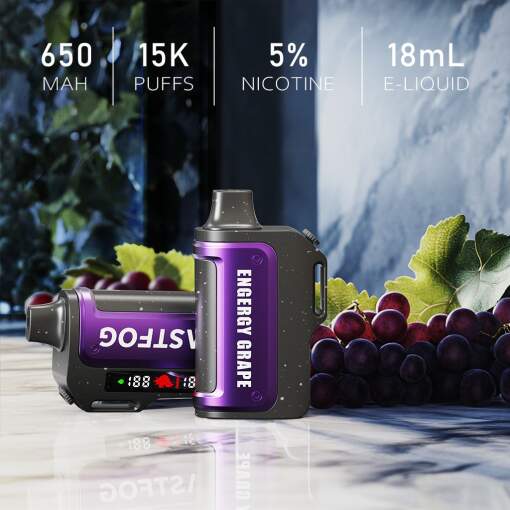 Vastfog disposable 15000 puff - energy grape - ( rechargeable ) 50 mg